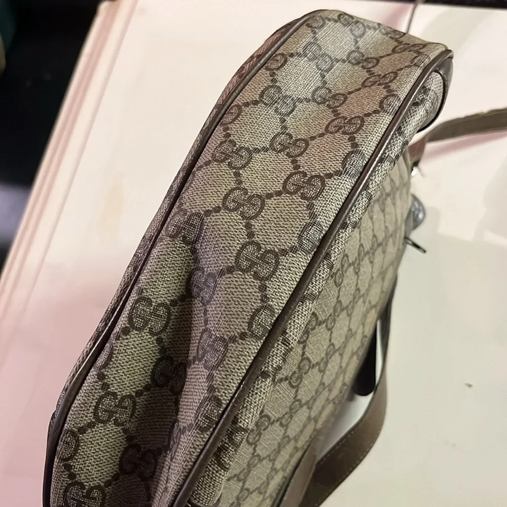 Vintage Gucci GG Crossbody/Shoulder Handbag Brown Leather - Picture 6 of 9